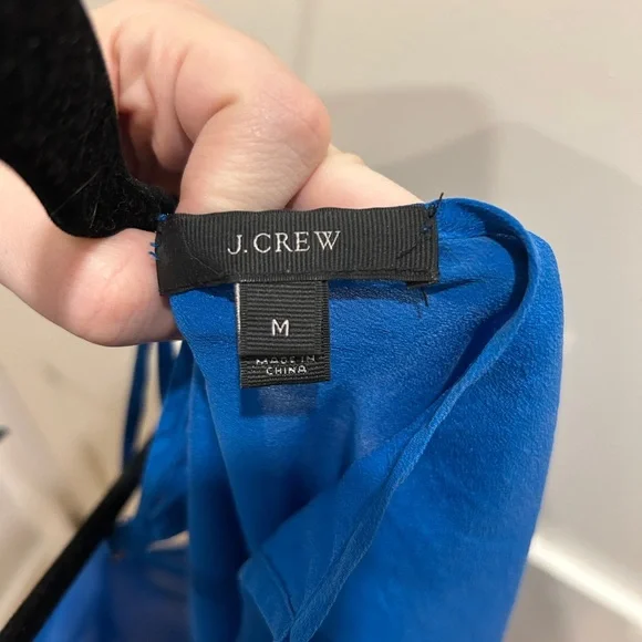J crew women’s 100% silk royal blue slip cami flowy M - Picture 4 of 6